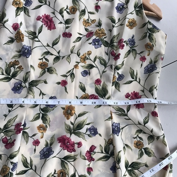 Vintage Em Elle sleeveless floral maxi dress size 8 cream - Picture 7 of 10